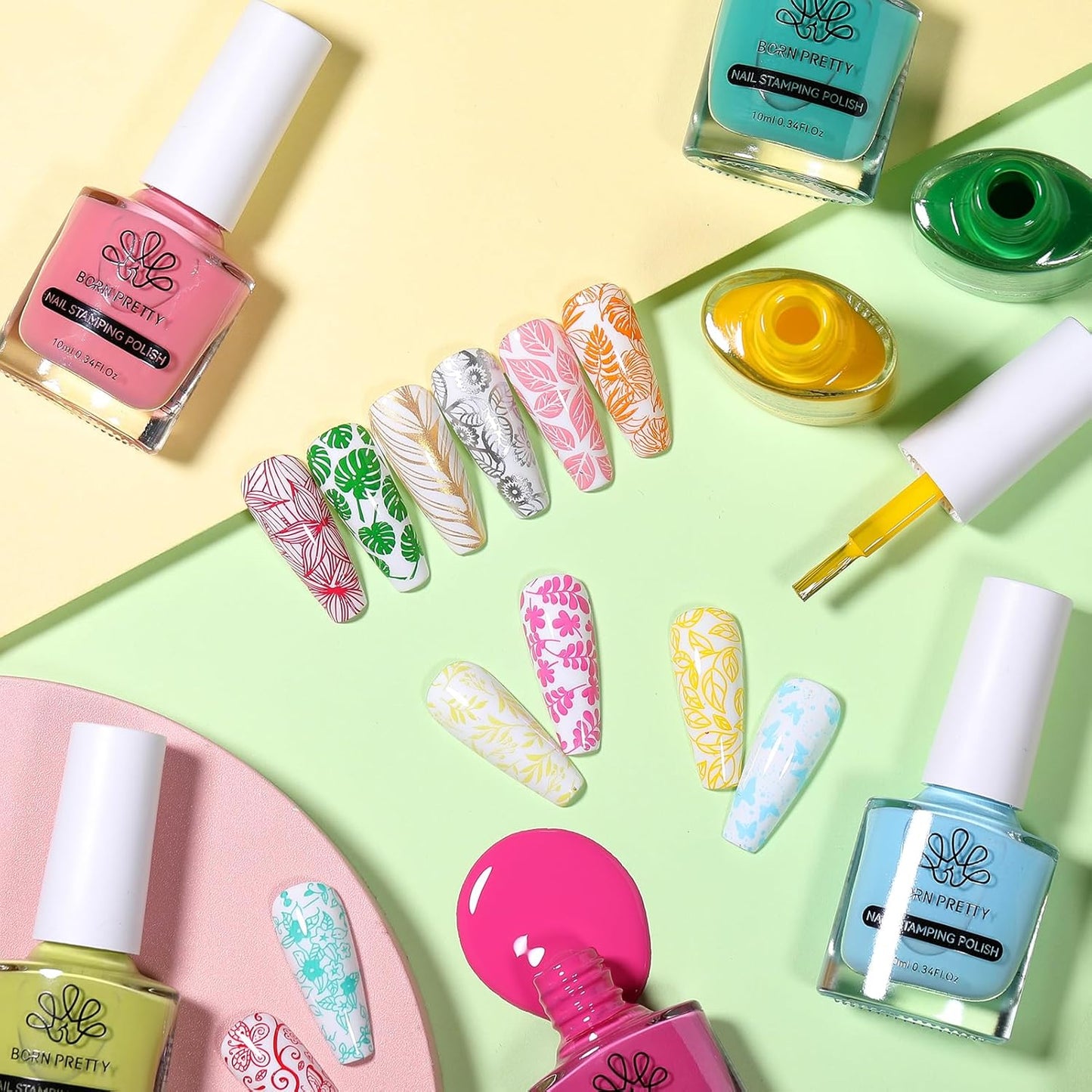 Born Pretty Nail Art Stamping Polish Halloween Nail Polish Set Manicure Print Nails Polish for Stamping Plates 24 Colors Bulk Nail Polish Set Gift Collection