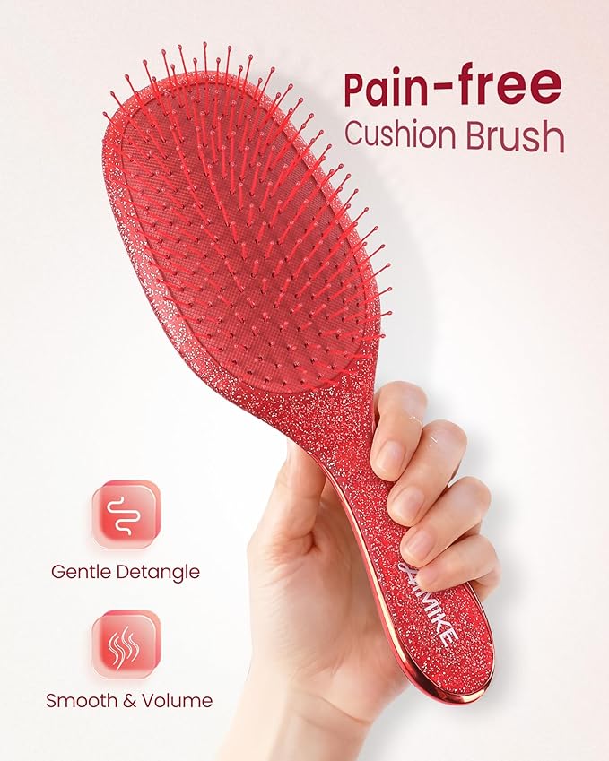 Christmas Gift for Women, Stocking Stuffers for Teen Girls, AIMIKE Painless Hair Brush Detangler w/Soft Bristles, Extra Gentle Hairbrush for Fine or Sensitive Hair, Ideal Holiday Presents