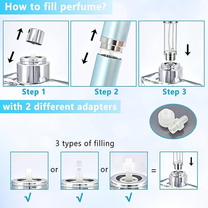 Travel Refillable Perfume Atomizer Bottle 5ml Leakproof Travel Perfume Refillable Bottle (Pink)