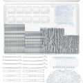 510PCS Silve Bobby Pins Hair Pins Kit with Hair Net, YINGFENG Includes 100 Bobby Pins for Women, 100 U-Shaped Buns Hair Clips, 300 Hair Bands and 10 White Hair Nets, for Gray Hair