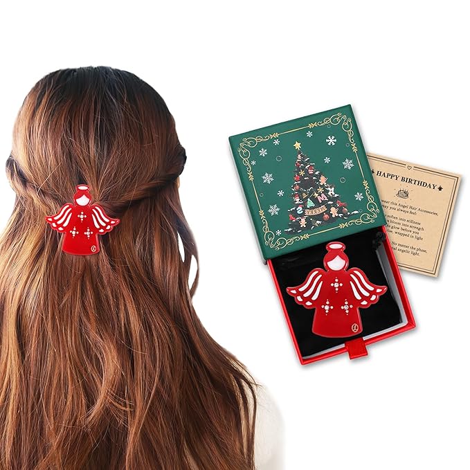 Inspirational Girls, Acetate Hair Clip, Original Italian Designed, To My Daughter Gifts from Mom Dad, Handmade Inspirational Angel Christmas Gift