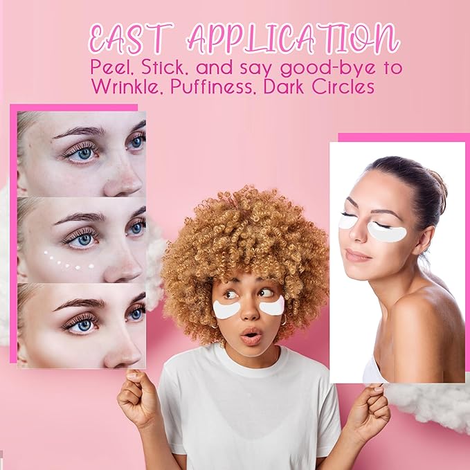 CCbeauty Reusable Under Eye Patches + Eye Cream Applicator Value Set | 100% Silicone Eye Gel Pads | Boost Hydration | Minimize Fine Lines + Wrinkles + Dark Circles | Storage Tin Included | White