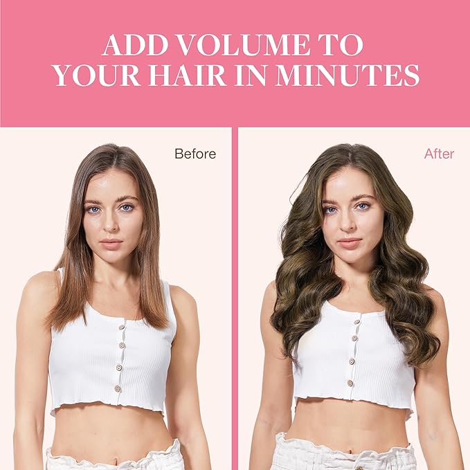 GOO GOO Clip in Hair Extensions Real Human Hair, Remy Human Hair Extensions Clip ins for Women, Natural Human Hair, 18inch 110g 7Pcs, 2C/4E/6C Brown Sugar Swirl Highlights