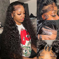 28 Inch Deep Wave Lace Front Wigs Human Hair Pre Plucked 13x6 HD Transparent Lace Frontal Wigs Human Hair 200 Density Deep Curly Glueless Wigs For Women