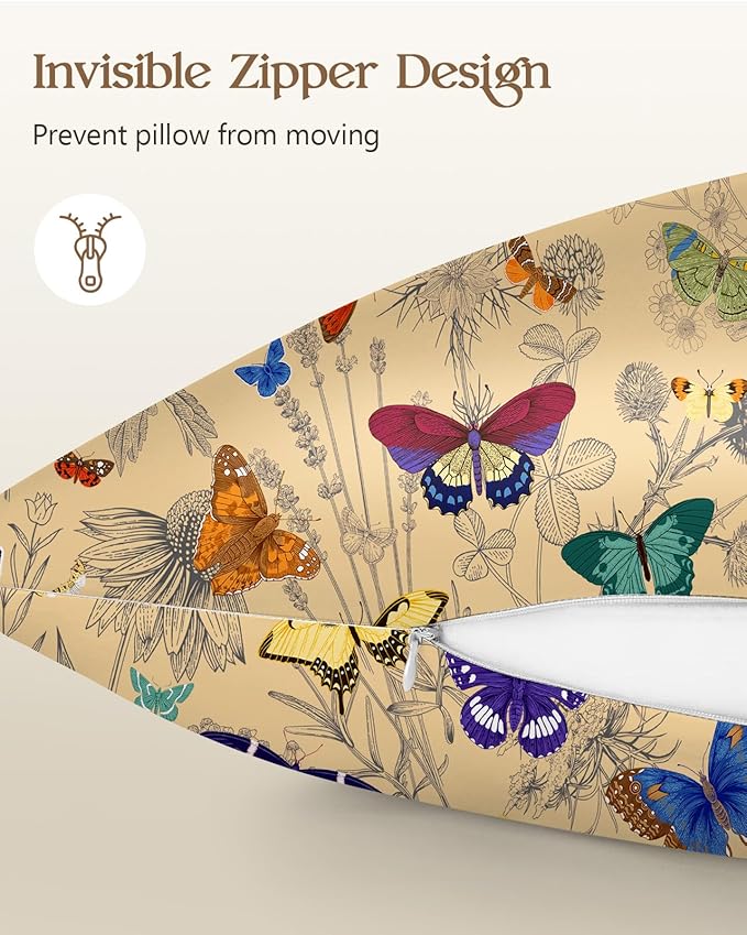 2 Pack Mulberry Silk Pillowcase for Hair and Skin - King Size 20 x 36 Inches with Hidden Zipper Line Butterfly 19 Momme Soft Sleeping Silk Pillow Case for Women, Moms