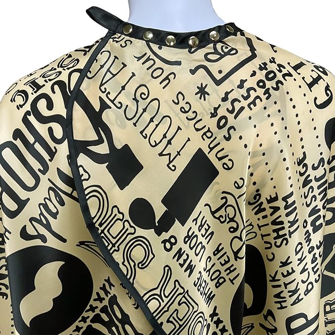 Barber Capes for Men, Hair Cutting Cape with Metal Snap Closure, 100% Polyester Salon Cape, Waterproof & Light Weight & Machine Washable- 63”× 56”, Retro Style