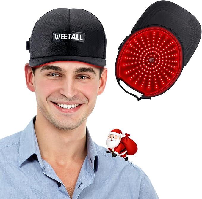 Red Light Therapy for Hair Growth: Cordless Red Light Heating Cap with 2000mAh Rechargeable Battery, Portable Care Tool for Home Use for Men & Women