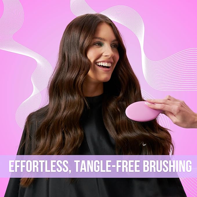 SimplyHair Ultimate Hair Extension Brush & Detangler Anti-Static, Dual Bristle Design, Soft Boar Bristle, Great for All Hair Types & Extensions - Pink & Purple Ombre Brush Ideal for Adults & Kids