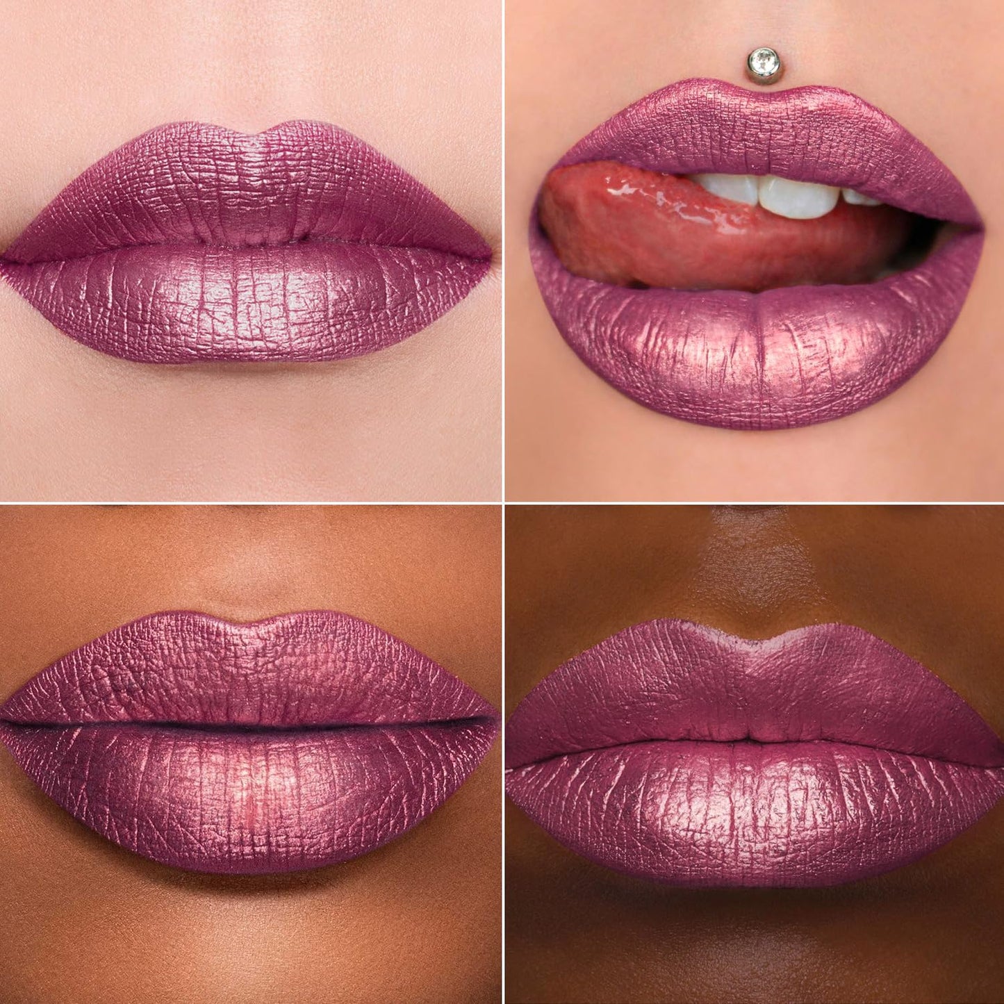 MAKI YIKA 3Pc Metallic Lipstick Long Lasting Pink Brown Nude Glitter Lipsticks High Shine Lipstick No Smudge No Transfer Liquid Lip Gloss (Pink/Nude/Brown)