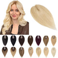 SEGO Human Hair Toppers for Women With Thinning Hair, 7 * 13CM Silk Base 100% Real Human Hair Clip in Top Wiglet Hairpieces -10 Inch No Bangs Ash Blonde&Bleach Blonde