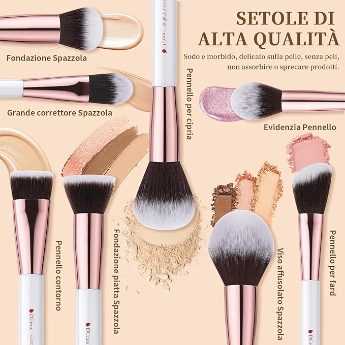 DUcare Makeup Brushes Set Professional 27Pcs Makeup Brushes Premium Synthetic Kabuki Foundation Blending Face Powder Blush Concealers Eye Shadows Make Up Brushes Kit White