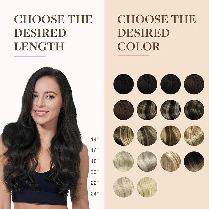 GOO GOO Clip in Hair Extensions Real Human Hair, Remy Human Hair Extensions Clip ins for Women, Natural Human Hair, 24inch 220g 9Pcs, #1B Natural Black