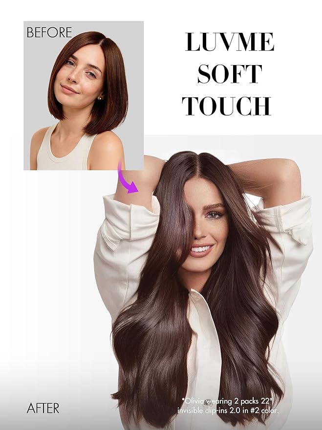 LUVME Invisible Clip in Hair Extensions Real Human Hair, 18 inch 110g 6Pcs, Natural Remy Human Hair Extensions Clip ins for Women, Natural Human Hair Silky Straight Highlight No.2