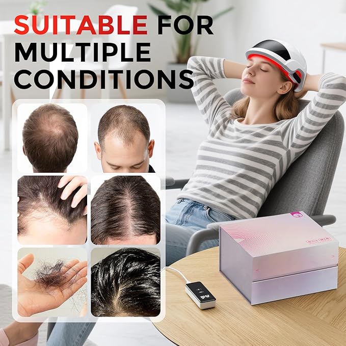 Red Light Therapy for Hair Growth Laser Cap - FDA Cleared Laser Therapy Device - Promotes Hair Regrowth Alopecia Treatment for Men & Women