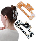 2 Pack Hair Claw Clips for Women Tortoise Shell Large Claw Hair Clips for Thin to Thick Hair Rectangle Hair Jaw clips