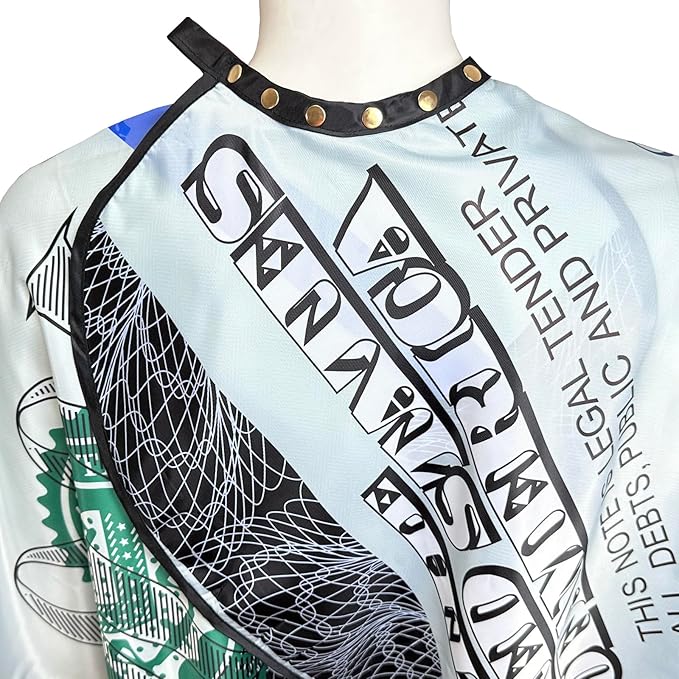 Barber Capes for Men, Hair Cutting Cape with Copper Snaps Closure, Salon Cape for Stylist, Waterproof Large Hairdressing Gown- 63”× 56”, Dollar Style
