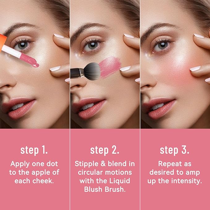 Liquid Blush, Long-lasting & Blendable Liquid Blush for High-Pigment Color, Achieve a Soft, Dewy, Healthy Natural Finish (05-Warm Orange, 0.2 Ounce)