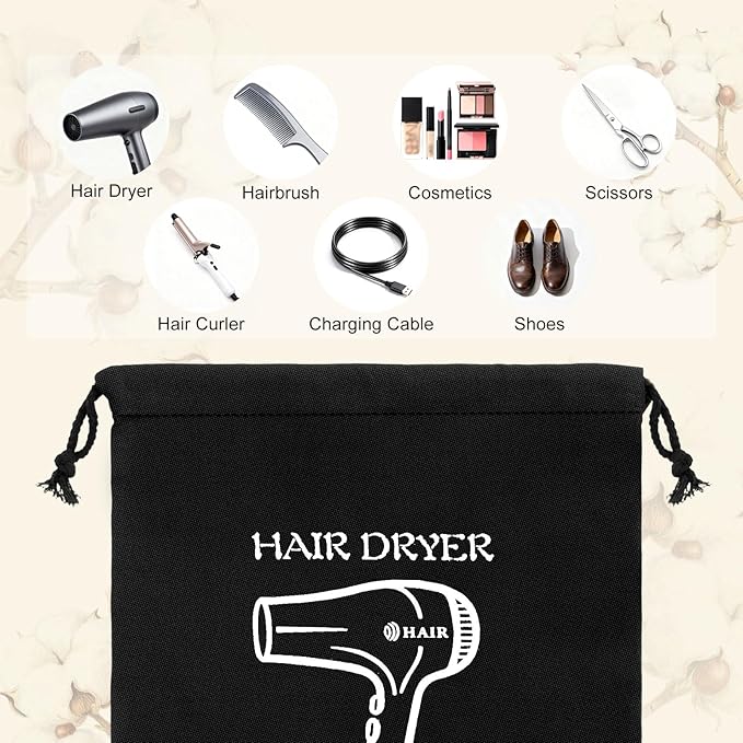 Hair Dryer Bags Bulk, Hairdryers Storage Drawstring Pouch, Blow Dryer Case Container Hairdryer and Styling Tools Accessories Bags for Hotel Home Travel Bathroom 11.8 x 13.7 inch (32 PCS Black)