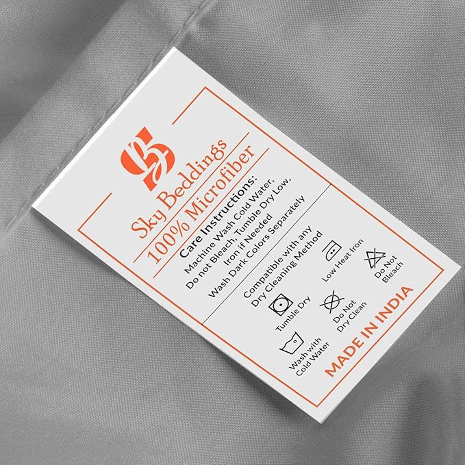 SKY BEDDINGS King Pillowcase Set of 2 - Soft Brushed Microfiber Pillow Cases with Envelope Clouser - Wrinkle-Free, Fade-Resistant Pillow Covers - 20 x 40 Inches, Light Grey
