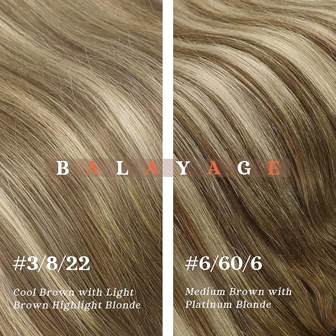 Ve Sunny Clip in Hair Extensions Brown Human Hair Clip in Extensions for Women Clip in Extensions Real Human Hair Chestnut Brown Balayage Platinum Blonde Easy to Wear 7pcs 20inch 120g