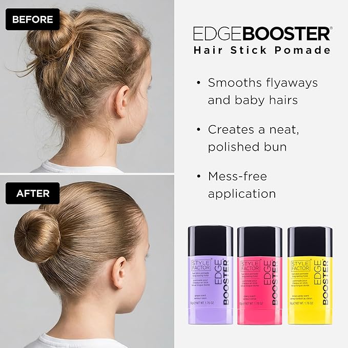 Style Factor EDGE BOOSTER Hair Wax Stick Pomade with Beeswax | Strong Hold Slick Stick for Flyaways, Edges & Baby Hair for Sleek Buns & Ponytails | Stocking Stuffers for Women Girls Teen | Acacia