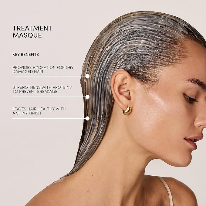 OUAI Fine to Medium Hair Treatment Masque - Mask for Hair Repair, Hydration and Shine - With Shea Butter, Keratin and Panthenol - Paraben, Phthalate and Sulfate Free (3.4 Oz)