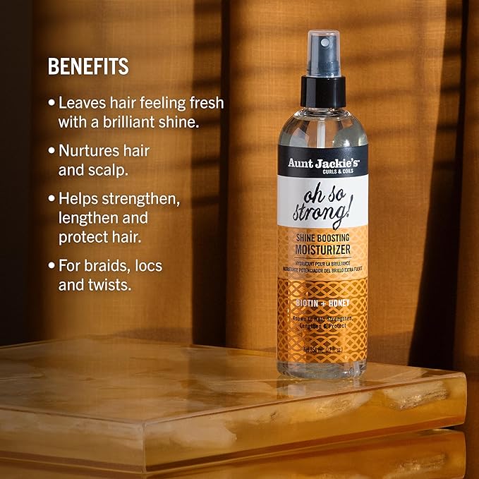 Aunt Jackie's Award-Winning Braid + Twist Collection Oh So Strong Shine Boosting Moisturizer, 12 fl oz