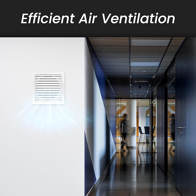 Repa Market 4 Inch White Dryer Vent Hood/Duct Cover for Walls or Ceiling/ABS Plastic Louvered Air Grille with Built-In Mesh Screen/Exhaust and Dryer Vent Covers for Indoor & Outdoor Use
