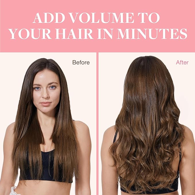 GOO GOO Clip in Hair Extensions Real Human Hair, Remy Human Hair Extensions Clip ins for Women, Natural Human Hair, 22inch 120g 7Pcs, 4A Chocolate Brown