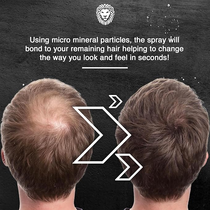 MANE Hair Thickening Spray & Root Touch Up, Seal & Control Combo Pack, Instantly Thicker Hair for Men & Women, Fill in Hairlines and Hide Thinning and Fine Patches - Medium Brown, 12 Colors (6.76 oz)