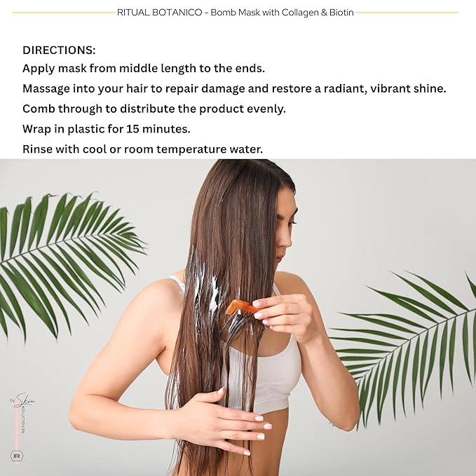 Ritual Botánico Keratina Orgánica | Treatment to Straighten, Repair and Relax Hair | Natural, Organic & Vegan | Product of Colombia | Mascarilla Bomba, 400 ml/13.52 Fl Oz