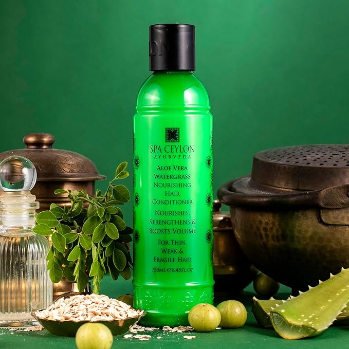 SPA CEYLON Aloe Vera Watergrass Nourishing Hair Conditioner | Nourishes Strengthens and Boosts Volume for Thin Weak and Fragile Hair