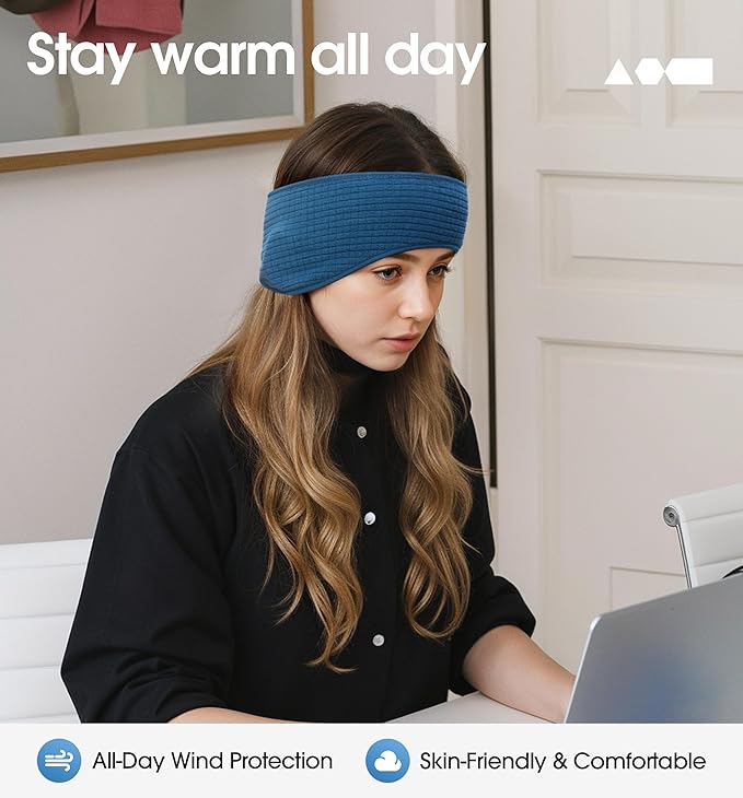 SUNMECI Lightweight Soft Fleece Headband - Breathable Ear Muffs for Men Women in Winter Running Cycling Ski Comfortable Warm for Clod Weather Sports