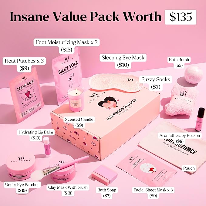 Spa Gifts for Women - Premium Self Care Spa Kit With Bath, Skin Care Sets & Self Care Items - Ultimate Pampering Set - Christmas Gifts for Women - Birthday Gifts- Spa Gift Baskets (Pack of 20)