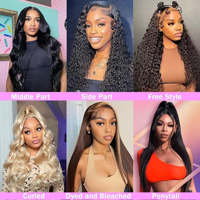 13x6 Lace Front Wigs Human Hair Pre Plucked 180 Density 24 Inch Straight Lace Front Wigs HD Lace Frontal Wigs for Women Natural Black with Baby Hair Glueless Wigs