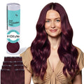 Irresistible Me Real Human Hair Extensions Clip Ins – 100% Human Hair Clip In Extensions for Length & Volume – Invisible Extension – Heat Resistant & Dyeable – Cherry Red, 14 Inches