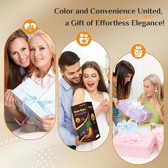 Hair Dye Shampoo in Burgundy - Washes In Rich Color, Easy At-Home Color Shampoo Hair Dye for Women & Men, 3-in-1 Hair Color & Care for Natural-Looking Gray Coverage, Instant & Long-Lasting, 16.9 Fl Oz