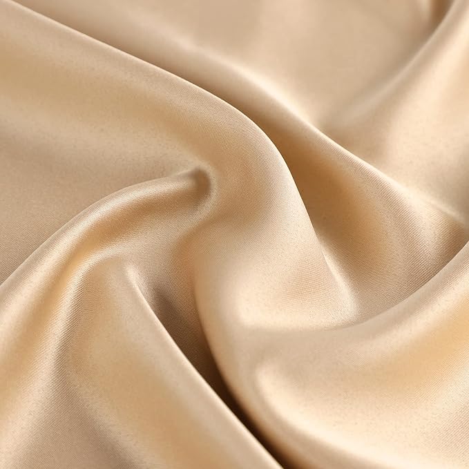 uxcell 2 Pack Silk Satin Pillowcase for Hair and Skin, Cool, Silky, Soft Breathable Pillow Cases Queen Size 20x30 Inch Sateen Pillowcase Caramel with Envelope Closure