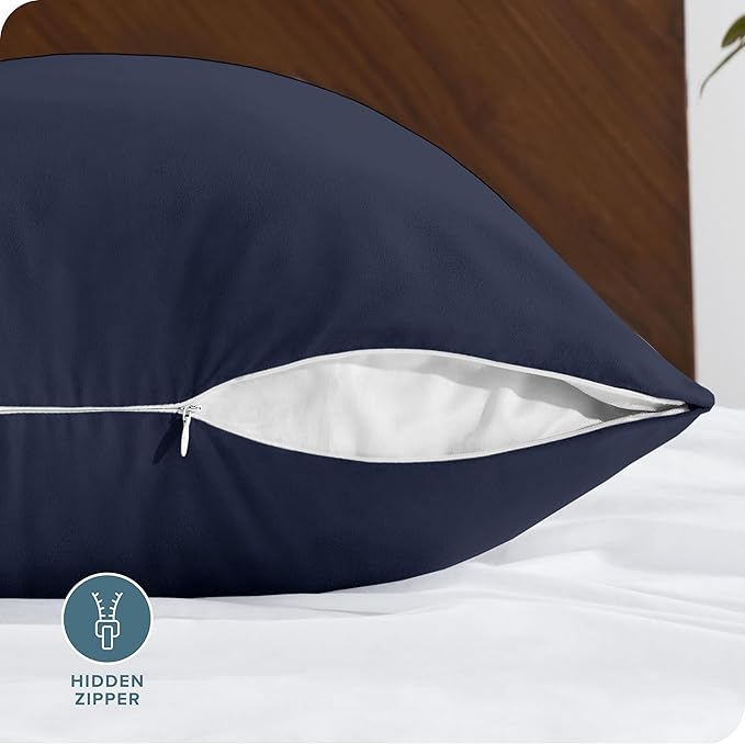 Bare Home Microfiber Body Pillow Cover - Ultra Soft - Cooling Pillowcase - Double Brushed - Pillowcase with Zipper Closure - Easy Care (20''x54'' Body Pillow Cover, Midnight Blue)