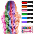 6 Color New Hair Chalk Comb Temporary Bright Washable Hair Color Dye for Kids,Washable Hair Chalk for Girls Age 4 5 6 7 8 9 10 New Year Birthday Cosplay DIY(Blue&Orange&Green&Pink&Brown&Purple)