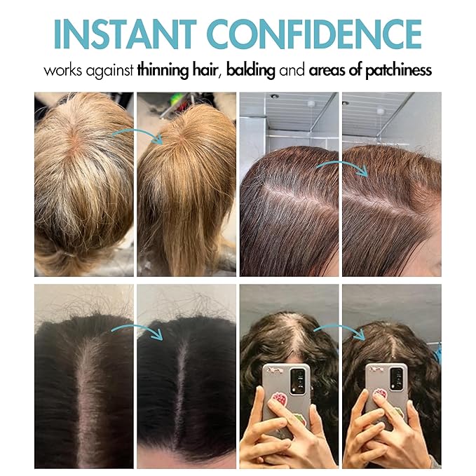 Hair Genetics Root Touch Up Hair Color Root Cover Up with Double-Ended Brush for Hair Color for Gray Hair Coverage - Portable Hair Powder Solution for Quick Gray Coverage (Medium Brown, 6g)