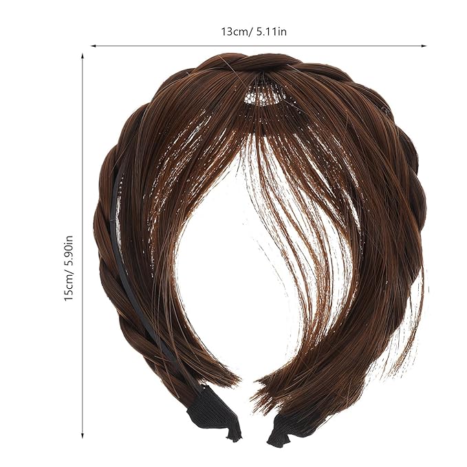 Headband Wig with Front Hair Bangs Synthetic Fringe Hair Extensions for Women Girls Comfortable Adjustable Fit Natural Look