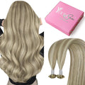 YoungSee K Tip Hair Extensions Light Brown Highlight K Tips Human Hair Extensions Light Brown Highlight Blonde 18In 50s/50g