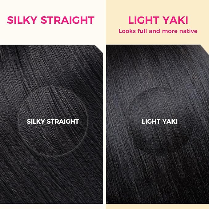 Lashey Seamless Clip in Human Hair Extensions 110g 7pcs Light Yaki Straight Natural Black Mixed Chestnut Brown Clip in Hair Extensions for Black Women 24 Inch Long