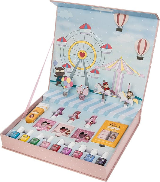 MISS NELLA Pop-up Beauty Suitcase, Nails and Accessories Set, Perfect for Children and Teens, Great for Parties and Sleepovers- Kid Friendly and Non-Toxic