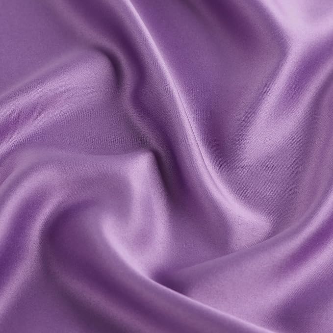 uxcell 2 Pack Silk Satin Pillowcase for Hair and Skin, Cool, Silky, Soft Breathable Pillow Cases Travel Size 14x20 Inch Sateen Pillowcase Purple with Envelope Closure
