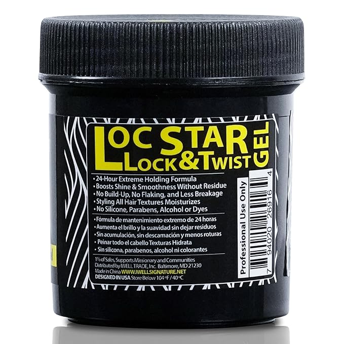 Loc Star Braid & Loc Gel, 3.4 fl oz | Extreme Hold for Braids, Locs, Twists, Cornrows & Edges | Smooths & Tames Frizz | No Heavy Residue | Long-Lasting | With Aloe Vera