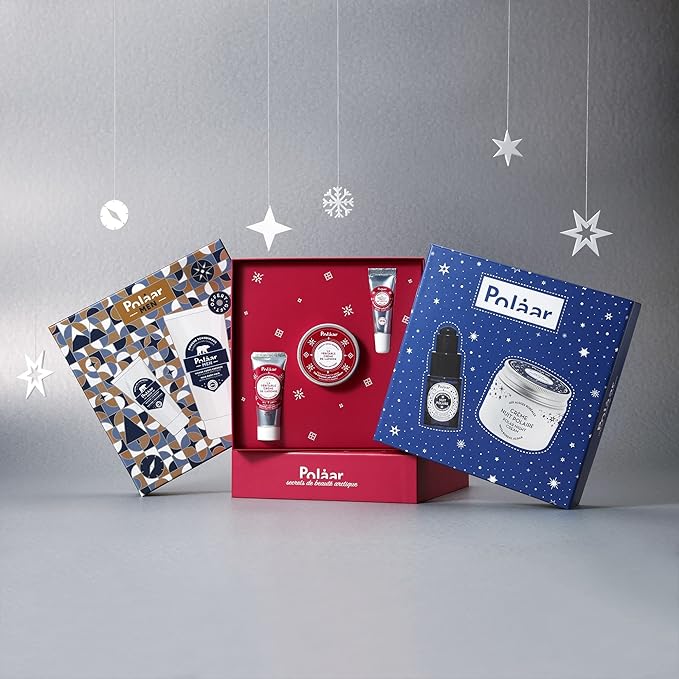 Polåar - The Genuine Lapland Cream with 3 Arctic Berries Gift Set - Hand Cream + Face Cream + Lip Balm - 3 Natural Moisturizing Skin Care - Vegan, Cruelty Free, Made in France