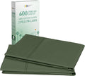 California Design Den King Size Pillowcase Set of 2 - Luxuriously Soft Premium 600 Thread Count, 100% Cotton Pillow Case Covers, Crisp Sateen, Fits King Pillows - Dark Olive Green