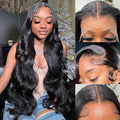32Inch Wigs Human Hair 180% Density 13x6 Body Wave Lace Front Wigs Human Hair Pre Plucked for Women HD Transparent Lace Frontal Wigs Natural Glueless Wig